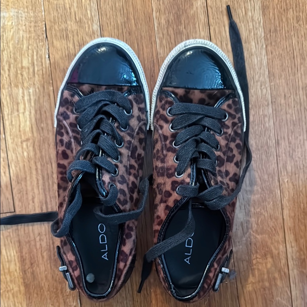 Aldo Brown Leopard Sneakers